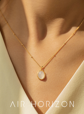 高级感纯银天然玉水项链女2025新款简约轻奢小众配饰秋冬毛衣链