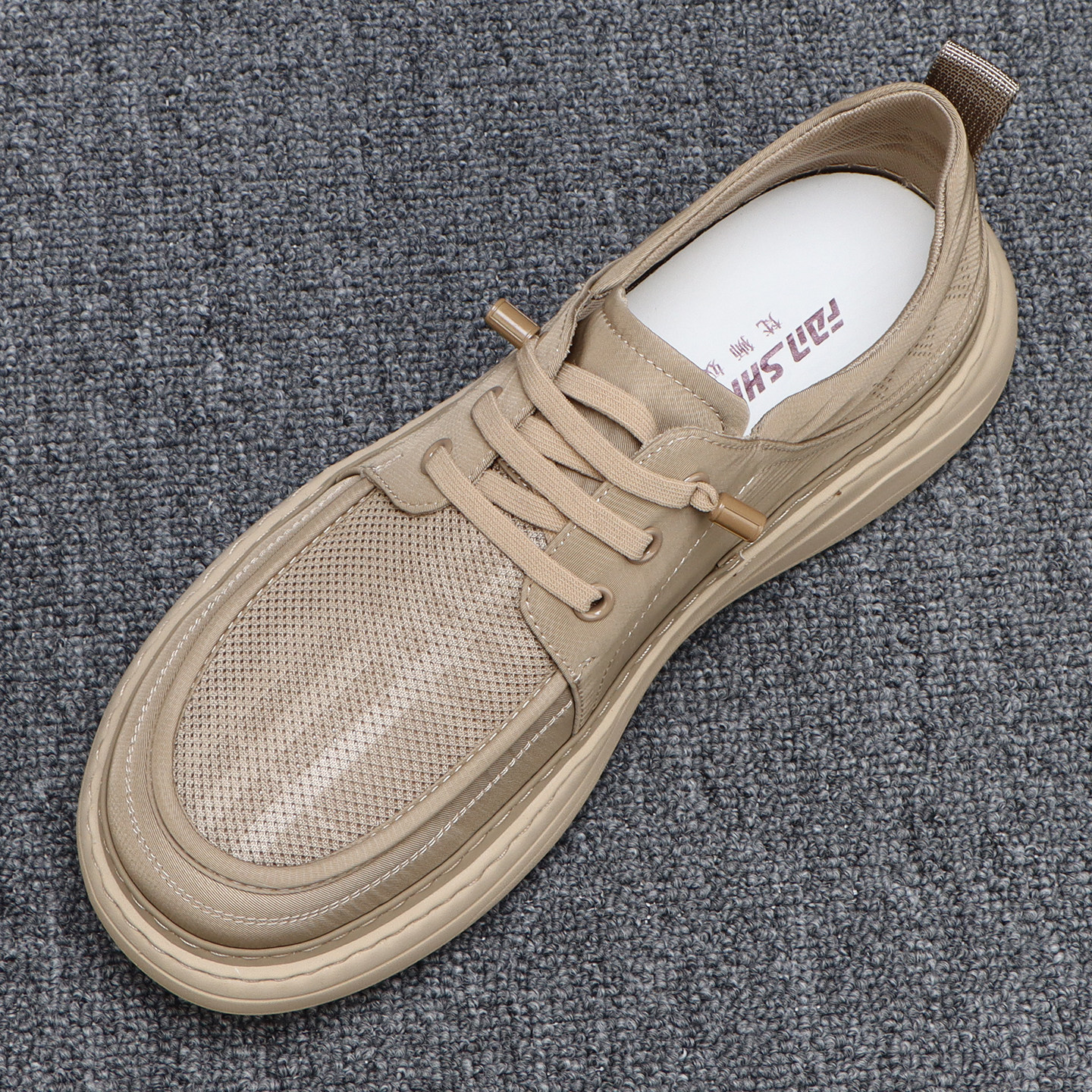 布鞋男款夏季2026新款潮流一脚蹬轻便厚底板鞋时尚网面透气休闲鞋