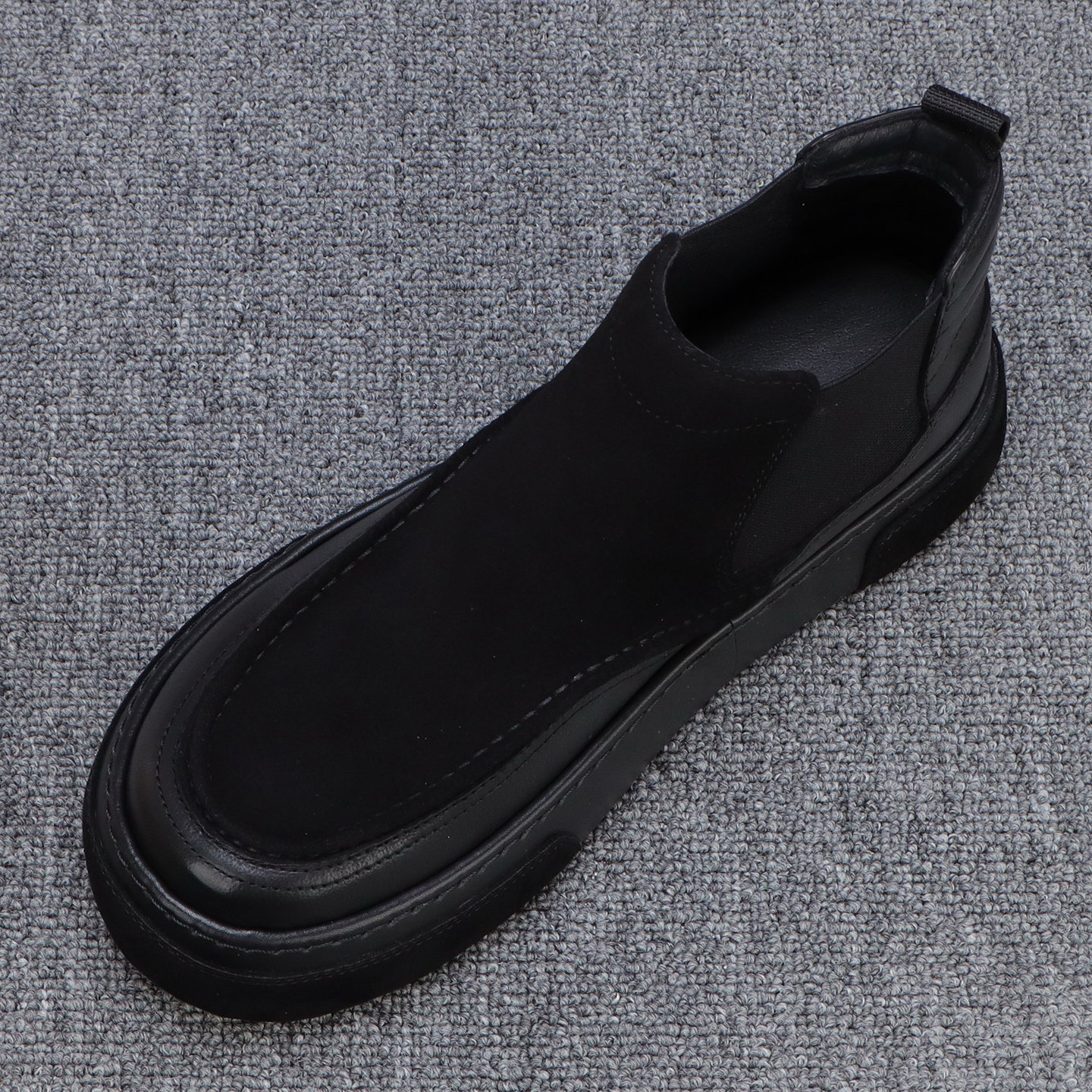 翻毛皮切尔西靴男厚底高帮皮鞋
