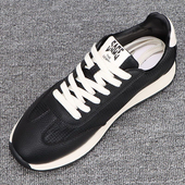 厚底男鞋 男 男真皮百搭运动休闲跑步鞋 2024新款 轻便减震透气阿甘鞋