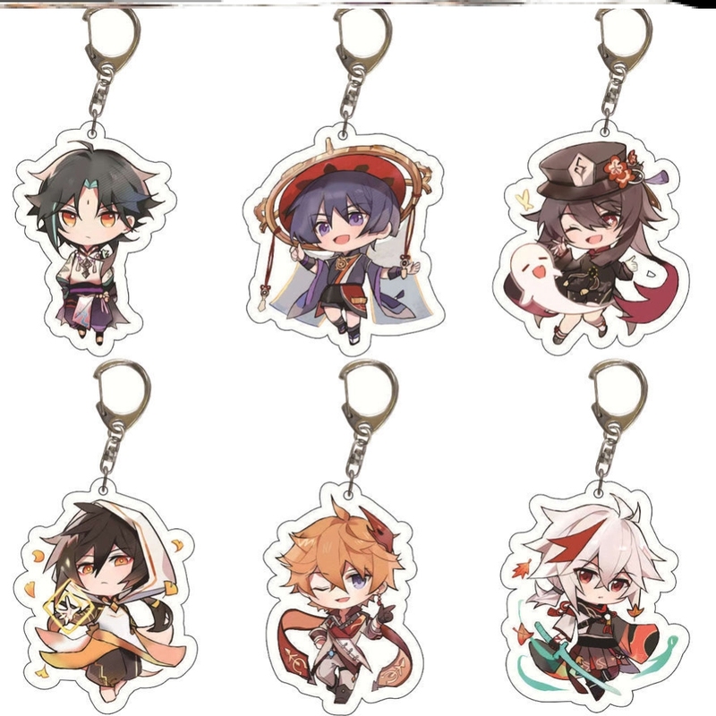 原神二次元游戏周边手办旅行者安柏凯亚亚克力双面钥匙扣个性挂件
