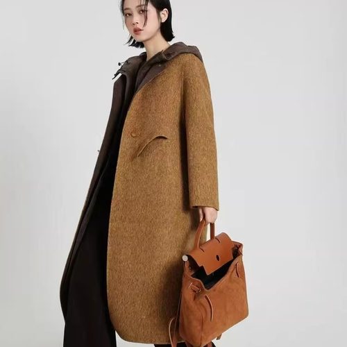 双面羊绒羊毛大衣可拆卸羽绒马甲