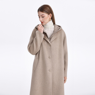 双面羊毛羊绒大衣羽绒内胆可拆卸女秋冬新款高级感毛呢大衣两件套