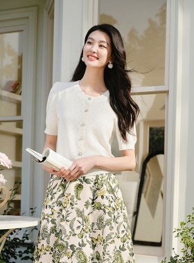 珂莱商场同款2025夏新款气质甜美风短袖亲肤针织衫女 KI00840V1