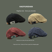 反戴前进画家帽雅痞帽 春复古鸭嘴鸭舌帽男士 帽子男款 贝雷帽女新款