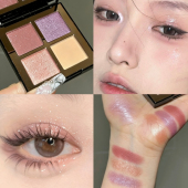 低饱四色眼影灰粉紫色眼影盘珠光哑光多功能粉色眼影盘2026新款