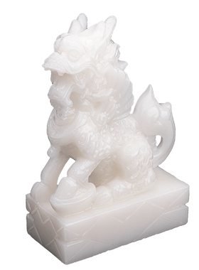 旺福莱天然白玉麒麟客厅玄关礼品