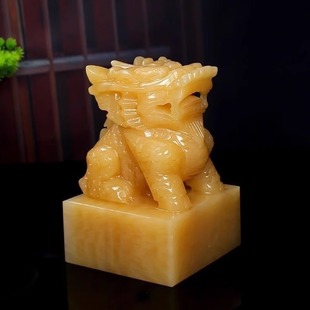 天然玉石麒麟官印玉玺印章帅印招财摆件镇宅中式客厅玄关办公桌、