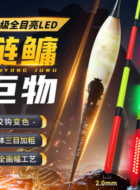 三老头天蓬LED鲢鳙大物夜光漂日夜两用加粗醒目电子变色行程鱼漂