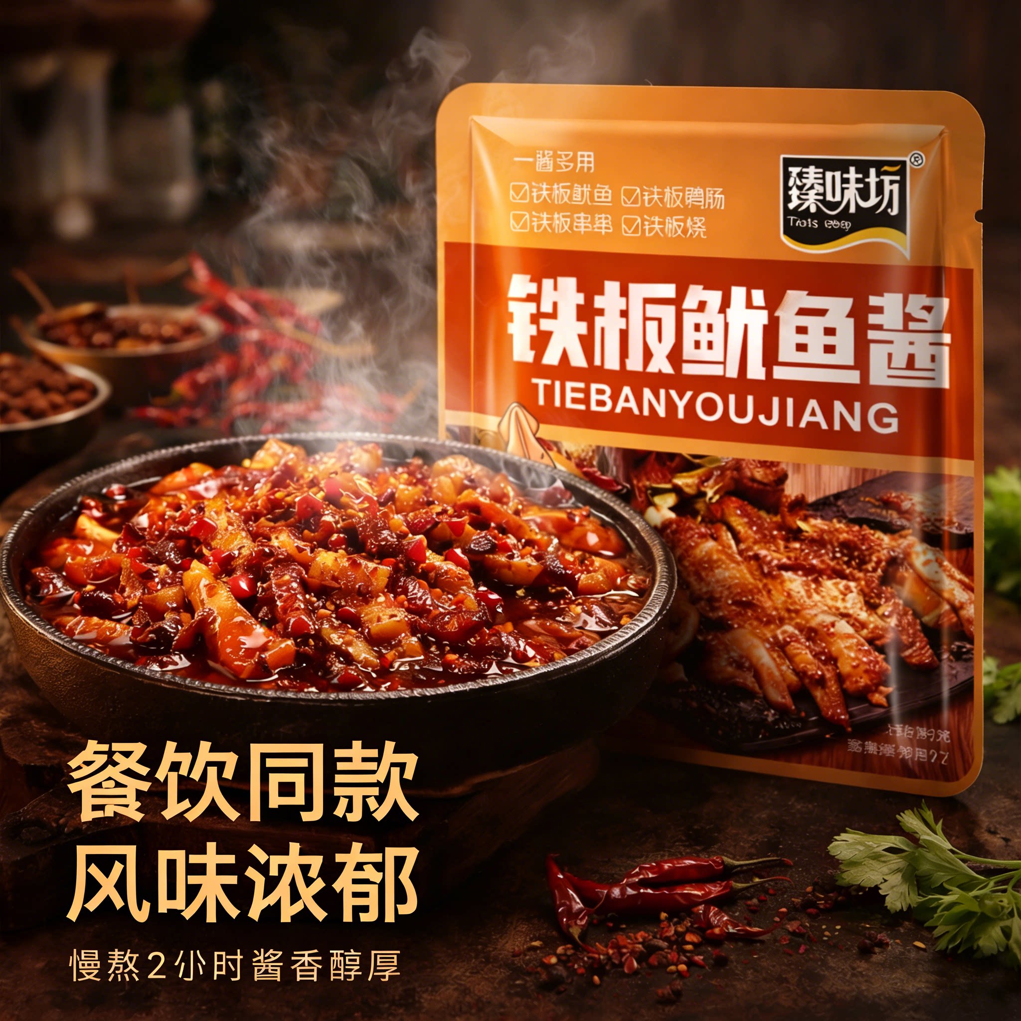 铁板豆腐酱料专用铁板鱿鱼烧烤刷酱商用摆摊朝鲜族风味甜辣调料