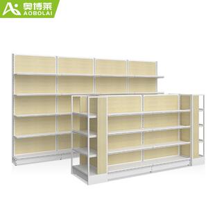 超市货架便利店展示架全家零食陈列架木质多层单双面中岛柜置物架