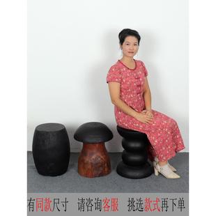 定制原生态香樟木木墩凳子诧寂风田园蘑菇凳原木民宿换鞋凳实木