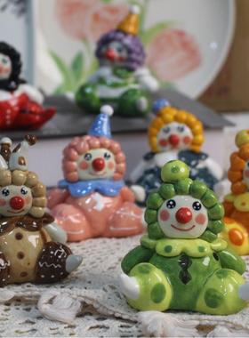 景德镇高温陶瓷摆件桌面茶宠小丑潮玩彷古小覆古风手工