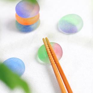 日本进口MOKUSHIN木心手作玻璃筷枕糖果色筷子架筷托多巴胺餐具
