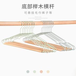 北欧风铁木衣架无痕防鼓包家用衣橱挂衣挂多功能干湿两用晾晒衣撑