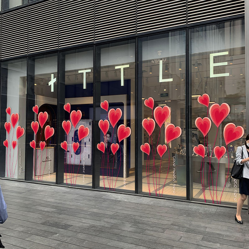 七夕情人节玻璃门橱窗装饰贴纸