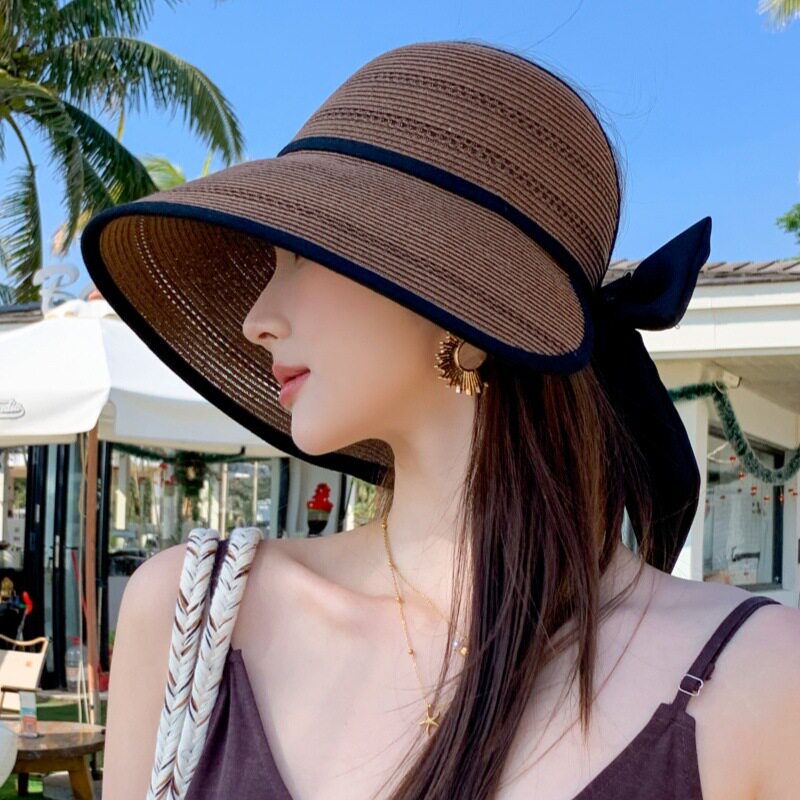 夏季大檐防晒草帽女遮脸遮阳帽出