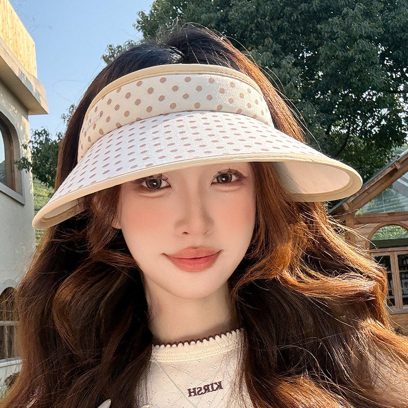 欧美复古波点太阳帽夏季甜美百搭
