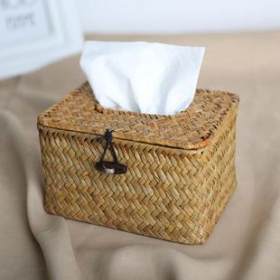 创意无限用家装艺园中的方形草编纸巾盒，打造时尚车载纸巾盒和洗手间纸巾盒，让旅途更加环保和舒适！