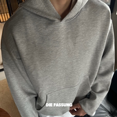 DieFassung短宽Boxy版 型复合面料连帽卫衣软糯廓型抗皱显腿长上衣