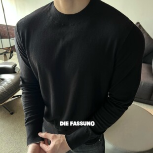 DieFassung可机洗山羊绒针织衫短款修身上衣老钱新贵静奢商务长袖