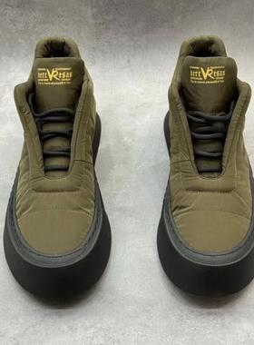 8366冬季时尚保暖高帮羽绒布防滑男士运动休闲鞋系带加绒潮流韩版