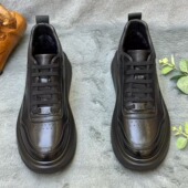 冬季 时尚 潮流百搭舒适加绒保暖休闲皮鞋 D.99男鞋 轻便圆头系带板鞋