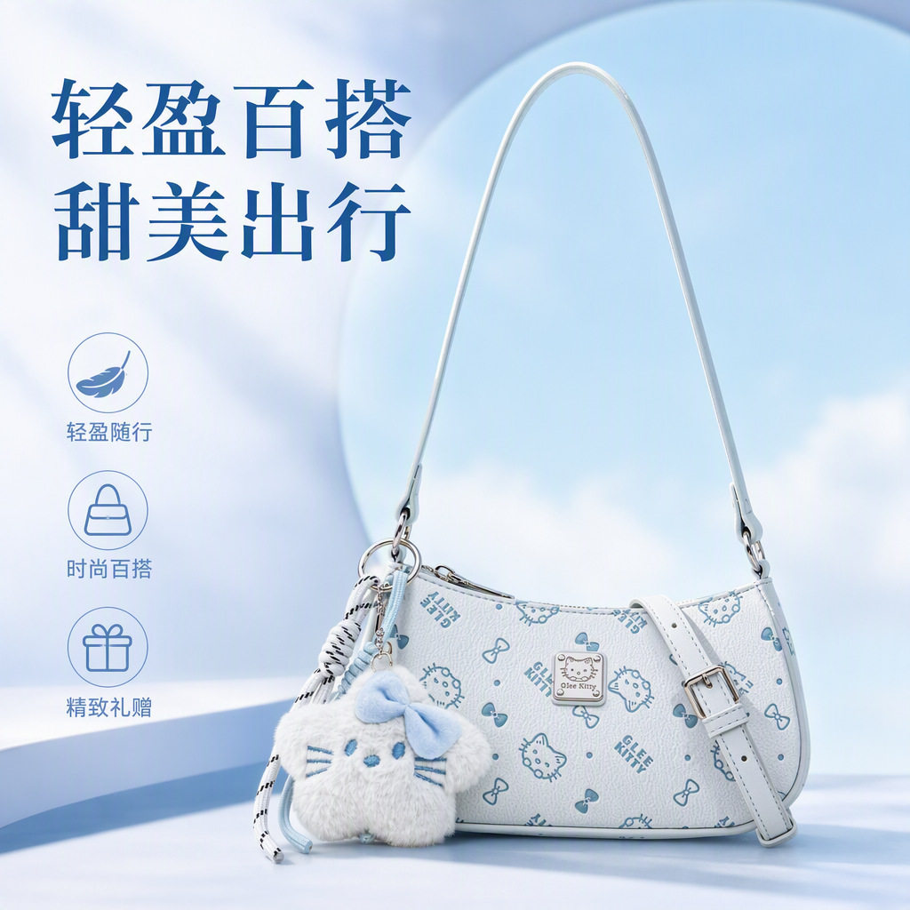 GLEEKITTY小众压花单肩女包