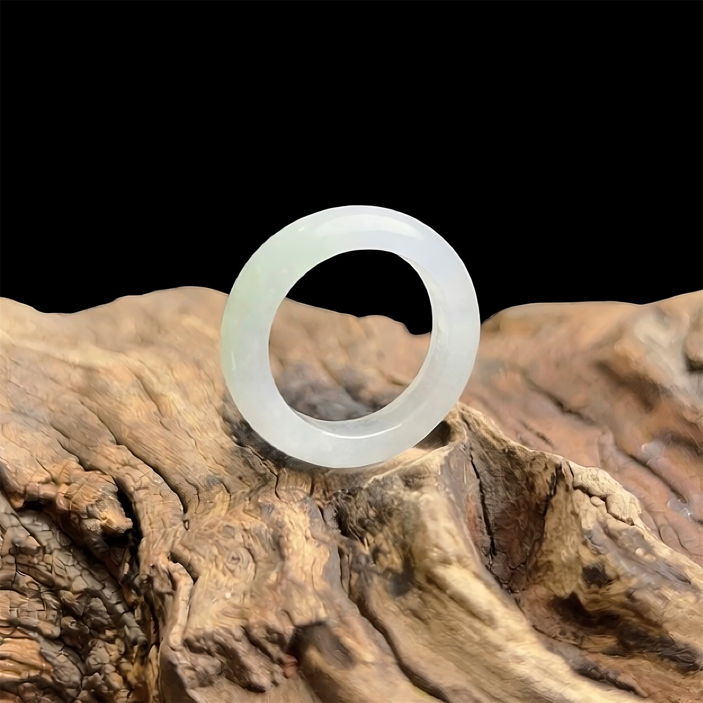 【元旦献礼】七彩云南缅甸A货天然翡翠白冰翡翠指环戒圈戒指