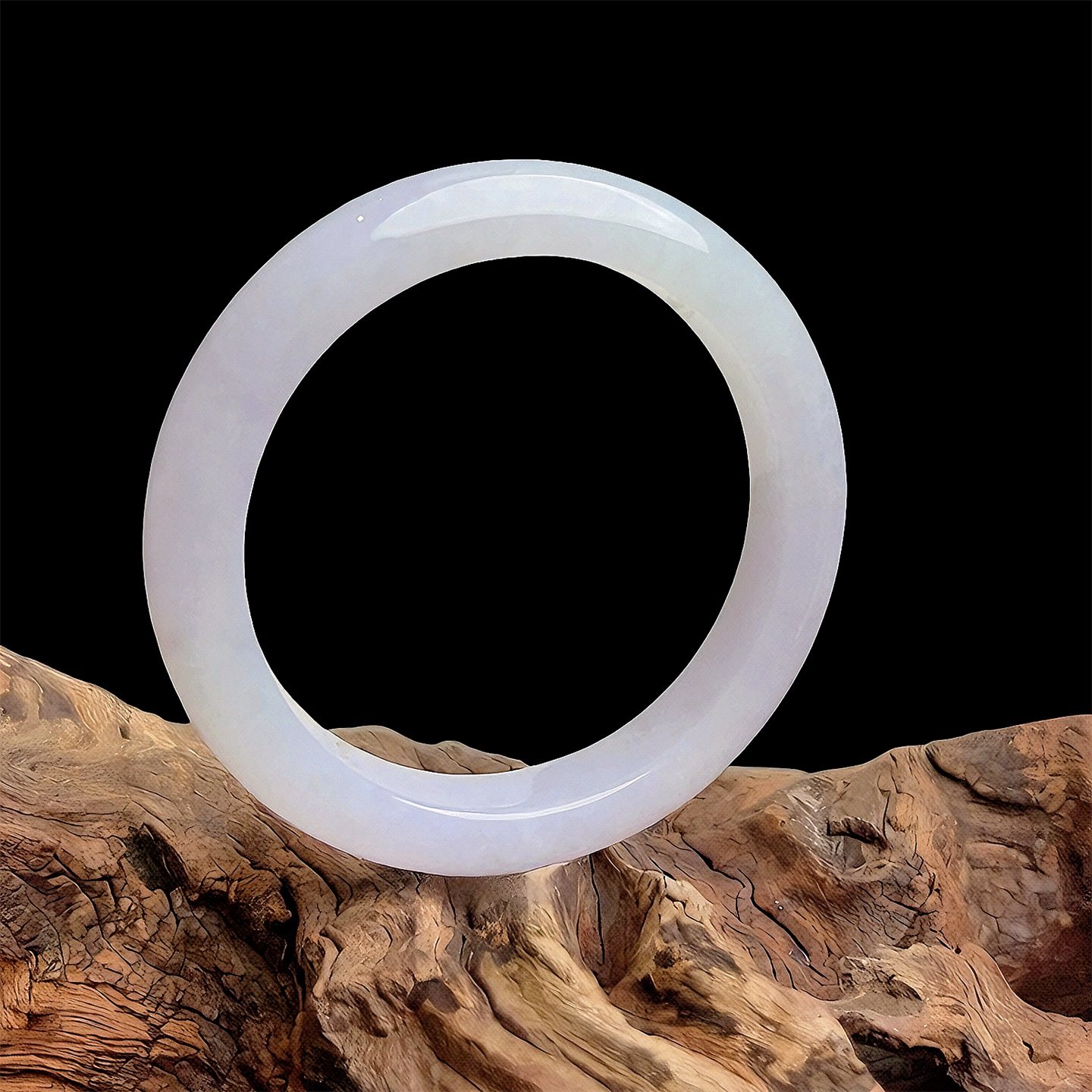 七彩云南缅甸A货天然翡翠糯冰种淡烟紫翡翠手镯一物一证支持复检