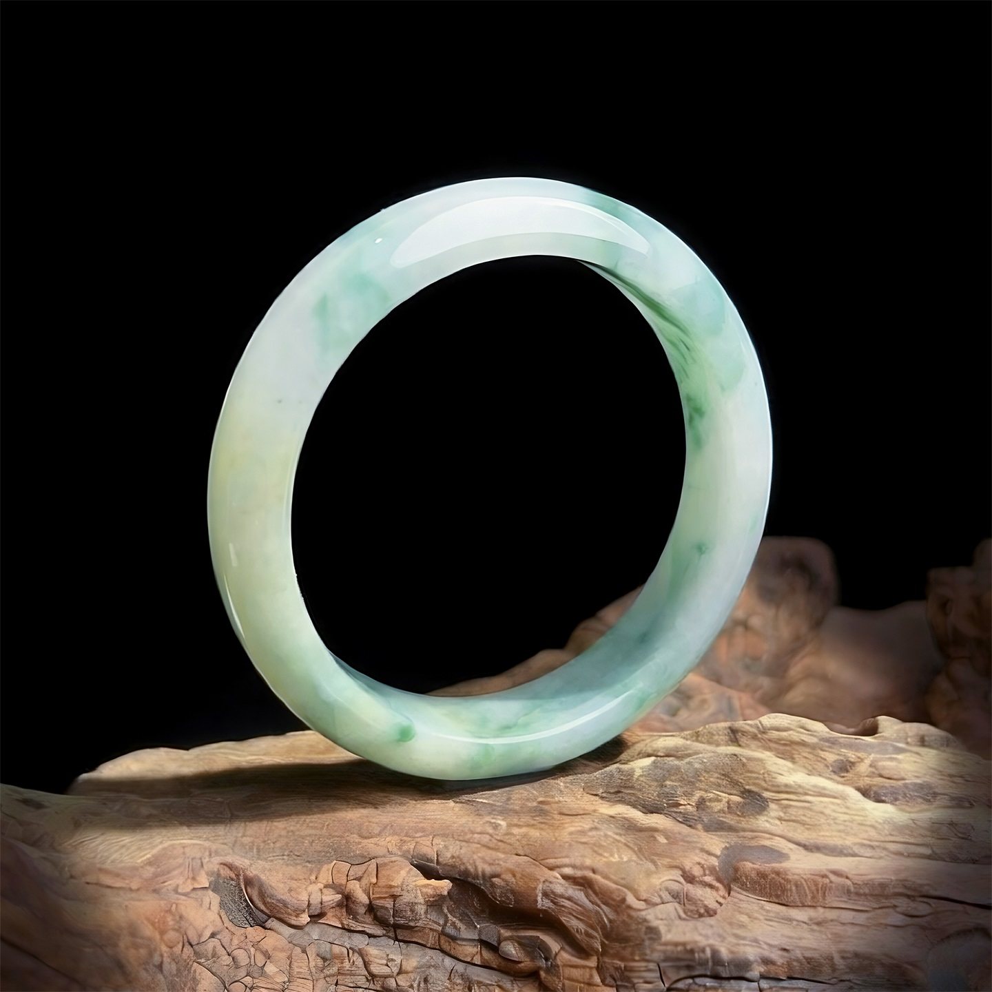 七彩云南缅甸A货天然翡翠细糯种飘蓝花翡翠手镯一物一证支持复检