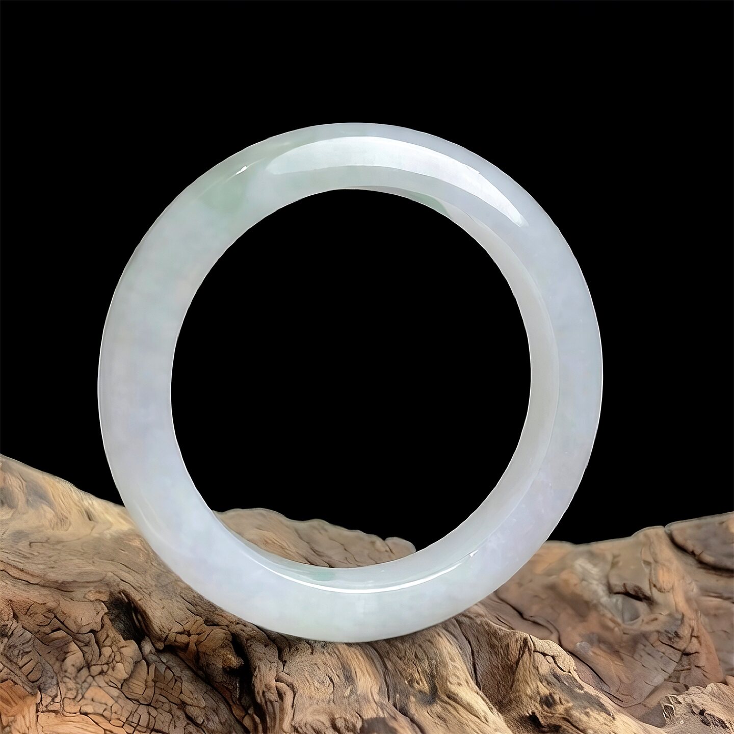 七彩云南缅甸A货天然翡翠淡春带彩翡翠手镯一物一证支持复检