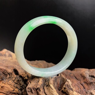 【元旦献礼】七彩云南缅甸A货天然翡翠糯冰种冰阳绿贵妃翡翠手镯