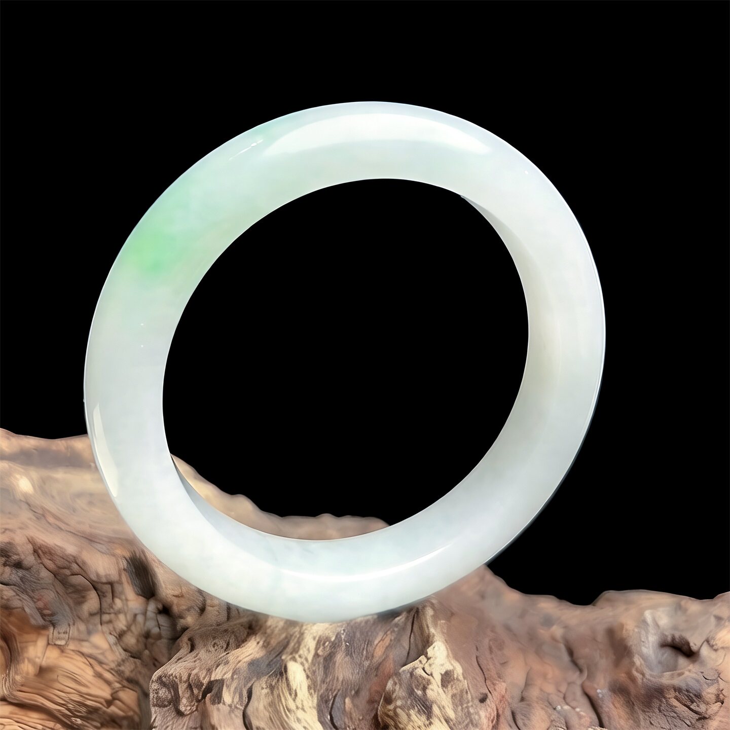 【年货节】七彩云南缅甸A货天然翡翠糯冰种冰飘绿翡翠手镯