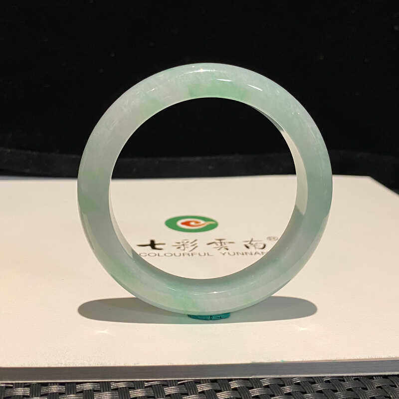 七彩云南缅甸A货天然翡翠带证书飘绿花翡翠手镯一物一证支持复检