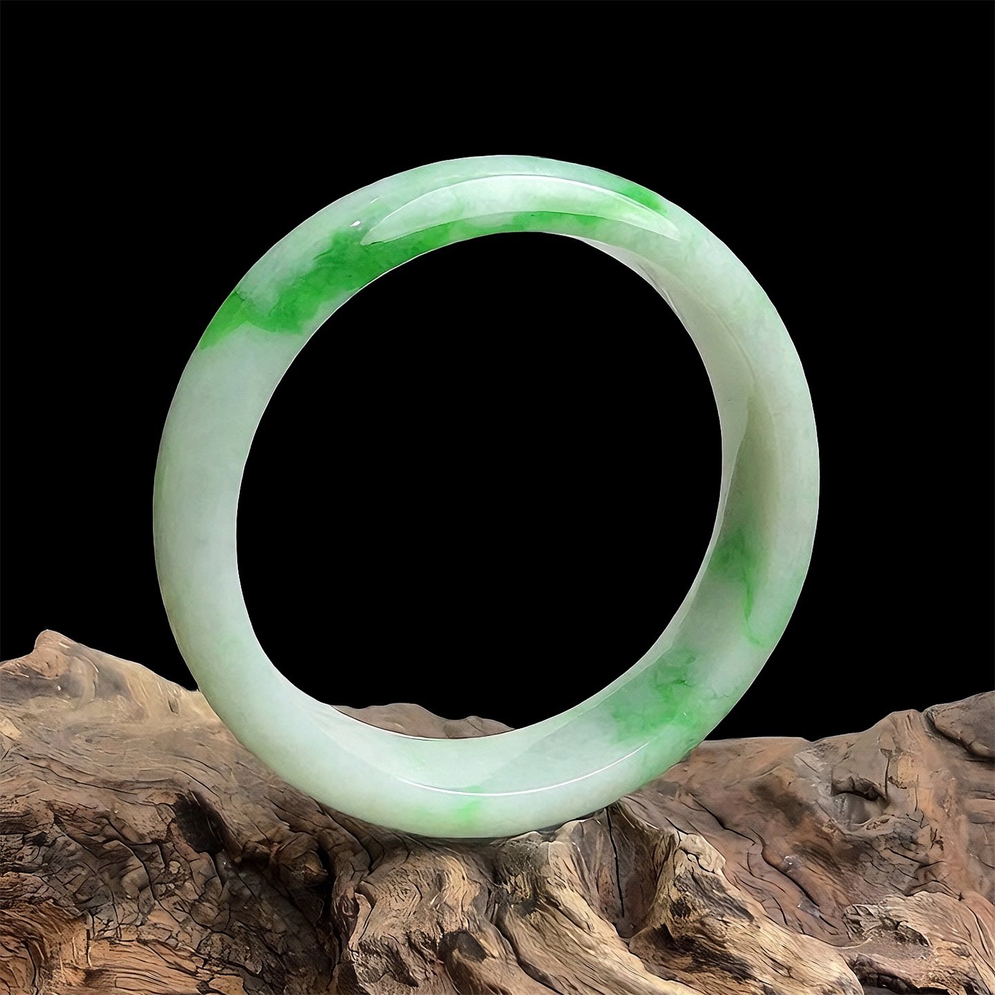 七彩云南缅甸A货天然翡翠细糯种飘阳绿翡翠手镯一物一证支持复检