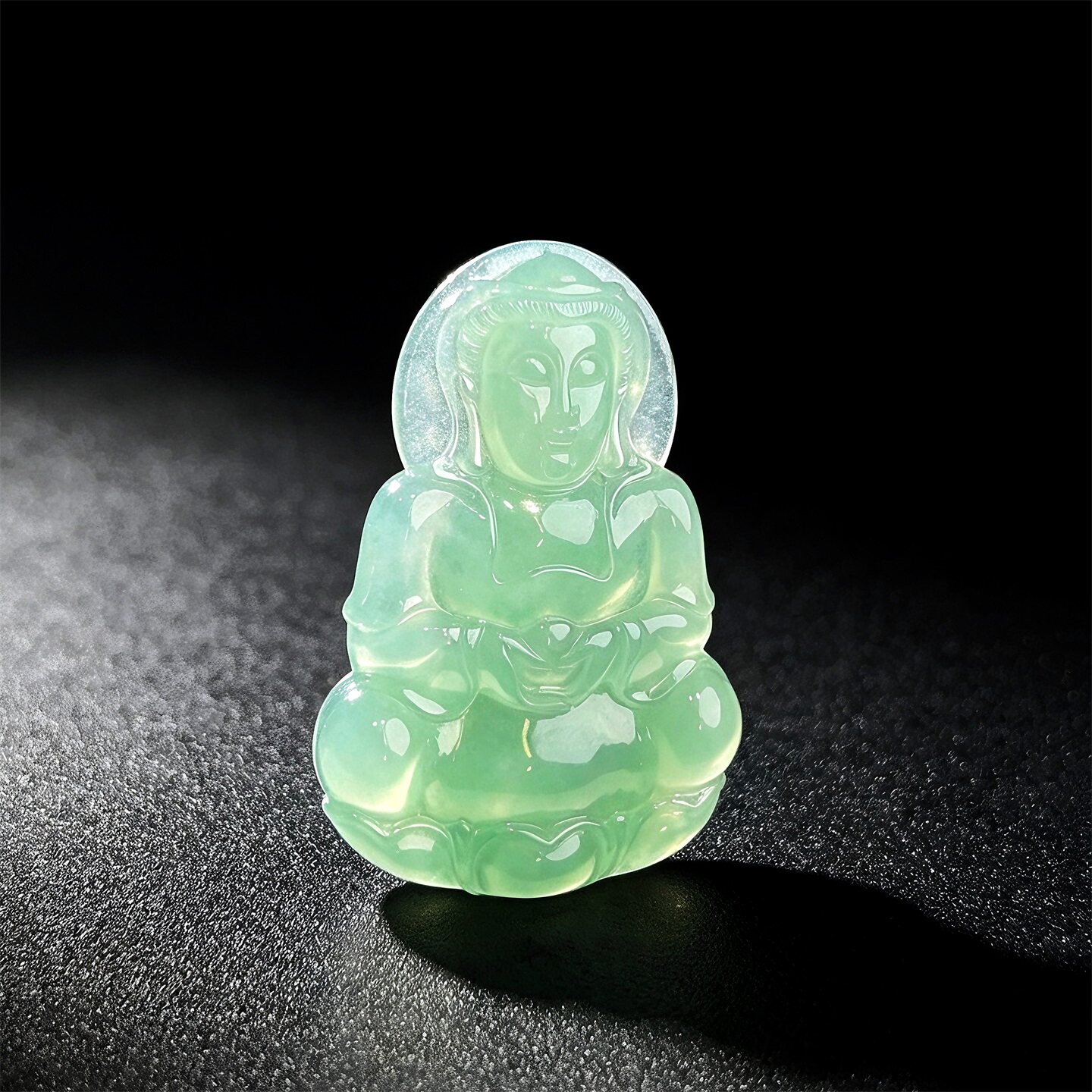 七彩云南缅甸A货天然翡翠珍品冰种晴水翡翠观音挂件吊坠