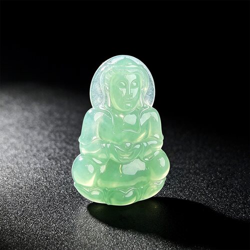 七彩云南缅甸A货天然翡翠珍品冰种晴水翡翠观音挂件吊坠