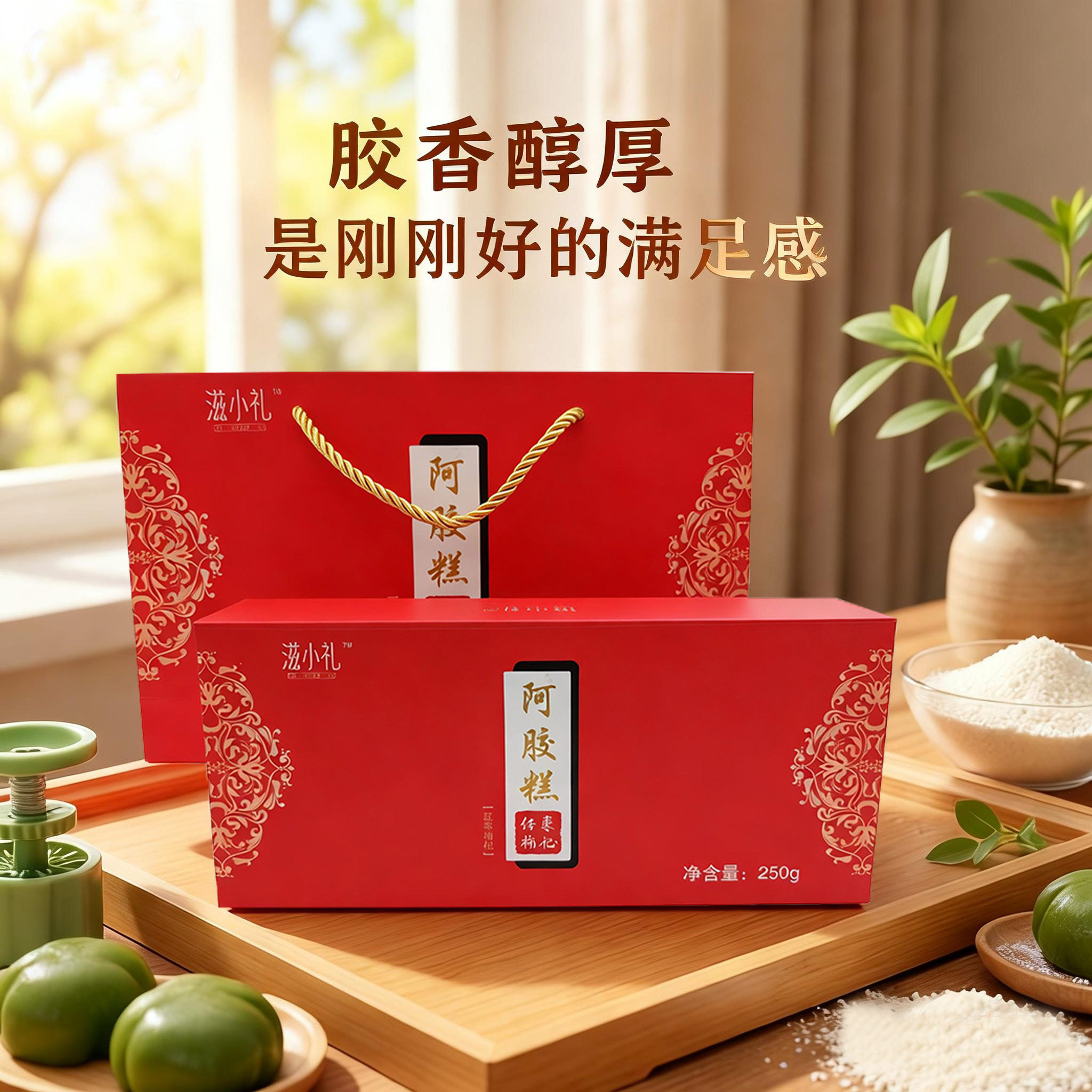 【母亲节礼物】正宗阿胶糕礼盒250g即食阿胶片红枣枸杞礼品送妈妈