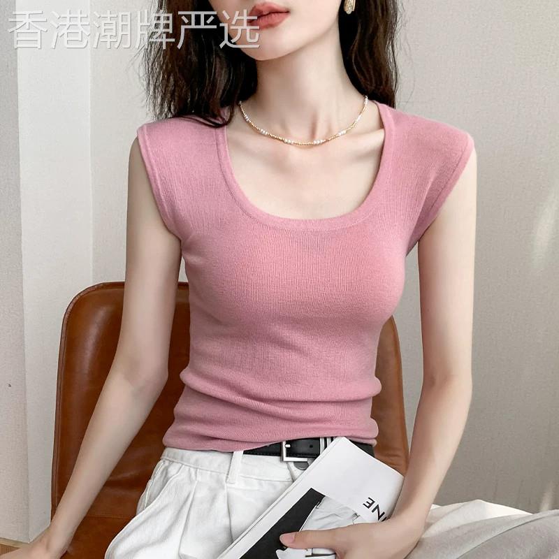 韩版无袖针织背心女2026新款高级感修身显瘦百搭圆领薄款坎肩上衣