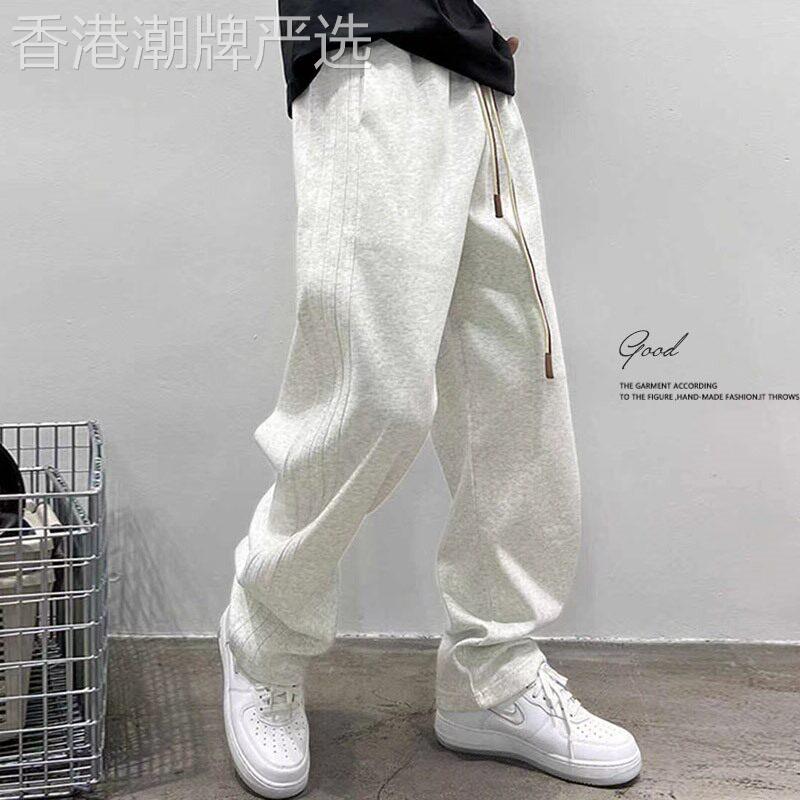 四季款~运动裤男士卫裤大码阔腿宽松直筒休闲长裤春秋夏薄款大码