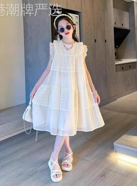 英国Next Kiss女童洋装夏季2025新款儿童高级感大童夏装公主裙