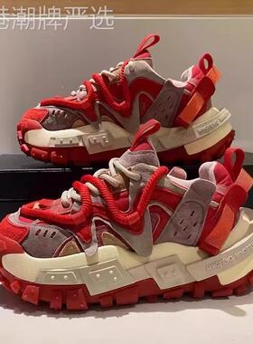 Trendsetters！自留推荐 ~厚底老爹鞋圆头炸街新款增高运动休闲鞋