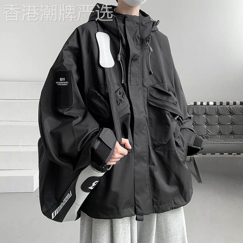 潮牌2525冲锋衣外套男春秋款美式机能加肥加大时尚百搭飞行员夹克