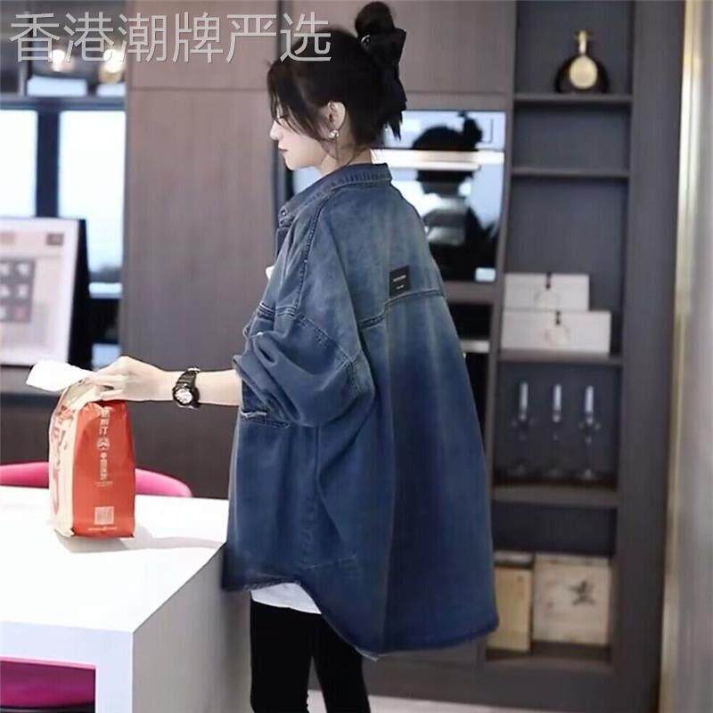 牛仔衬衫女春秋2025新款韩版宽松休闲内搭叠穿衬衣中长款上衣外套