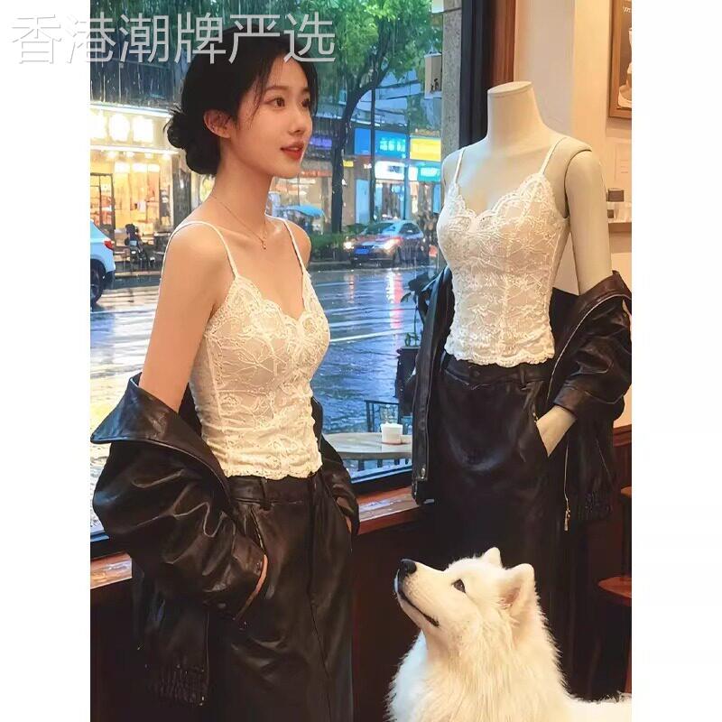 蕾丝吊带背心女外穿夏季薄款2026新款带胸垫美背抹胸内搭打底上衣