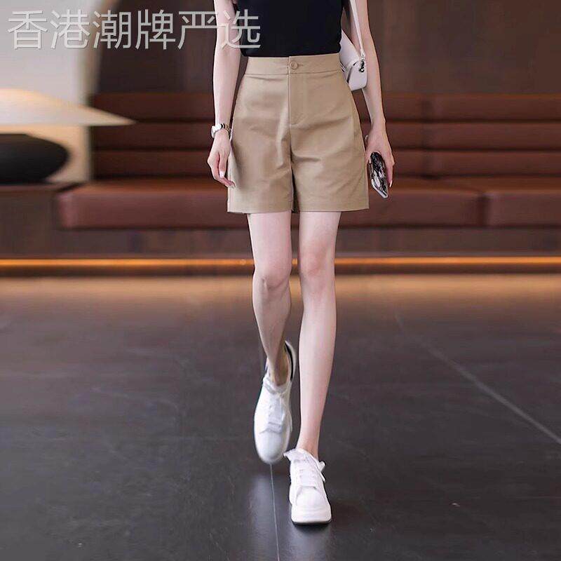 短裤女2026新款夏季薄款a字高腰显瘦阔腿时尚休闲西装直筒五分裤