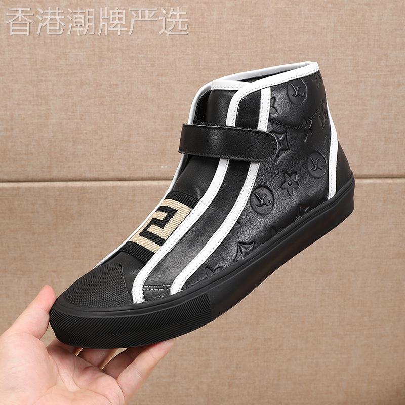 韩国专柜 欧洲站真皮时尚男鞋2025秋冬新款高帮板鞋加绒休闲潮靴