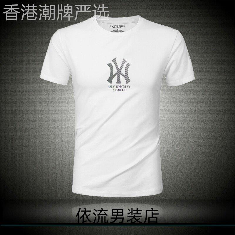 欧美高端短袖t恤男士字母印花潮牌夏季青年潮流百搭韩版上衣