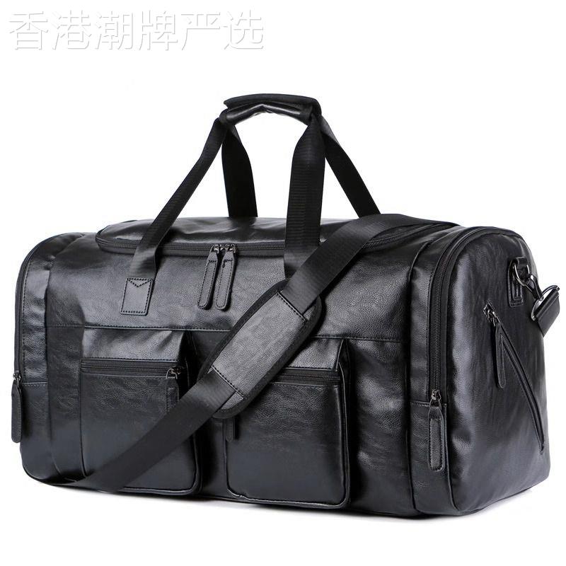 香港代购新款真皮旅行包男士大容量手提包牛皮健身包高级感单肩包